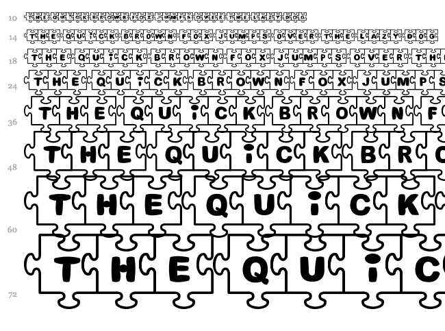 Fonts Bomb Jigsaw font waterfall